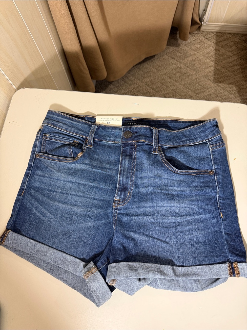 Aeropostale Dark Blue High Rise Midi Jeans Size 12